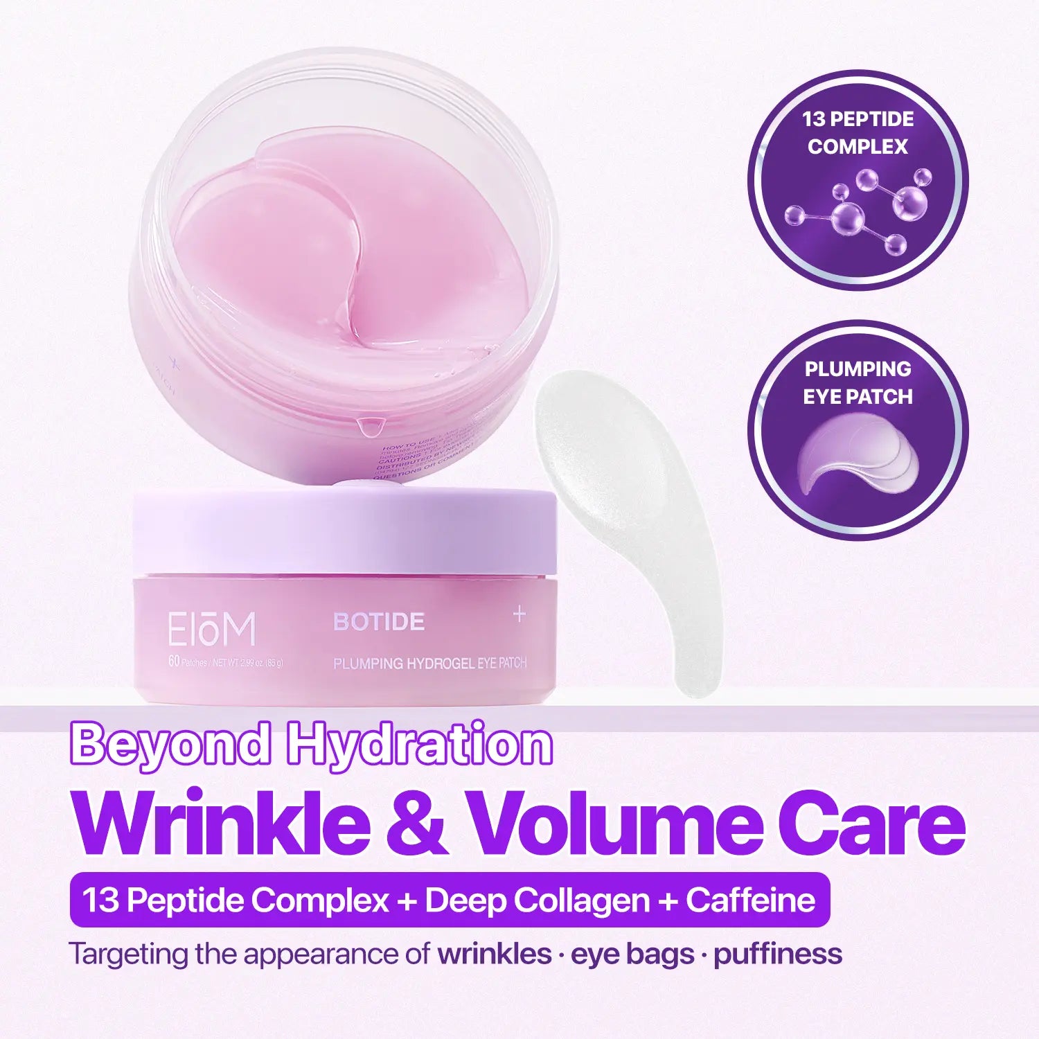 EIOM 2-In-1 Botide Plumping Gua Sha Lifting Serum + Hydrogel Eye Patch Duo Bundle | Instant De-Puffing & Lifting Face Massager, Jawline Sculpting, Plumping, Depuffing Gua Sha, Collagen Peptide Serum and under Eye Patches for Dark Circles & Puffy Eyes